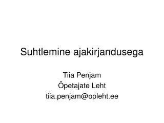 suhtlemine ajakirjandusega
