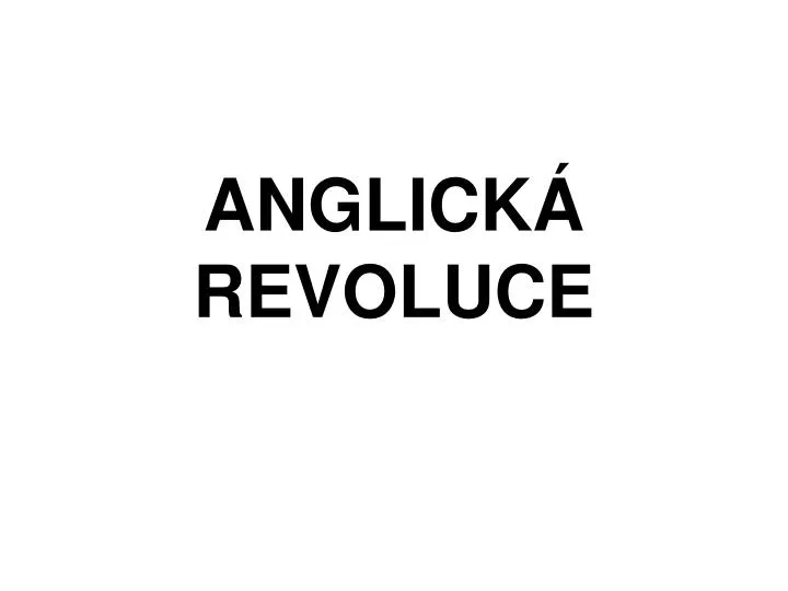 anglick revoluce