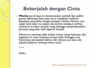 bekerjalah dengan cinta