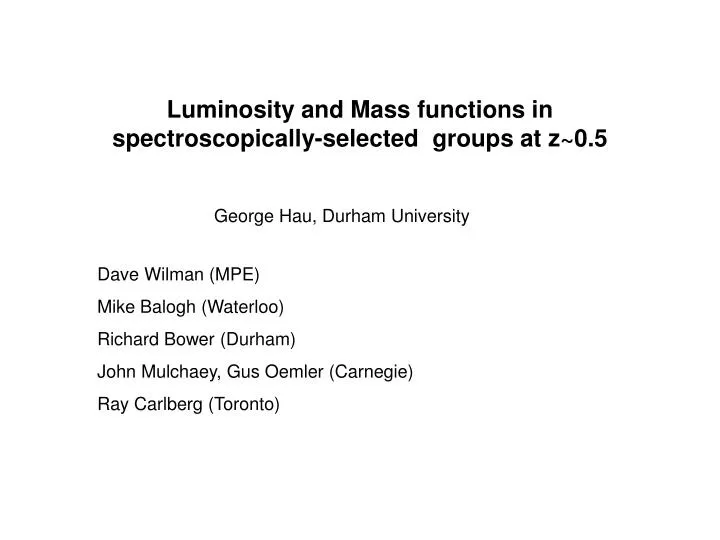 luminosity and mass functions in spectroscopically selected groups at z 0 5