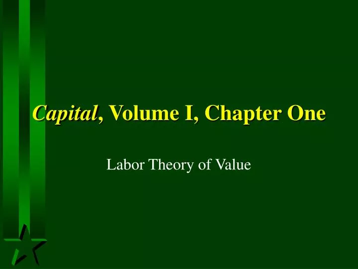 capital volume i chapter one