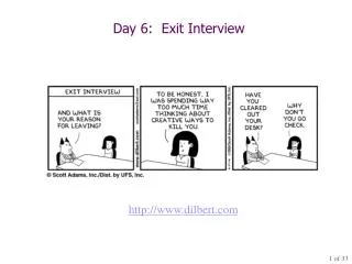 Day 6: Exit Interview