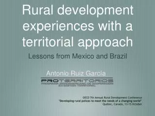 Rural development experiences with a territorial approach
