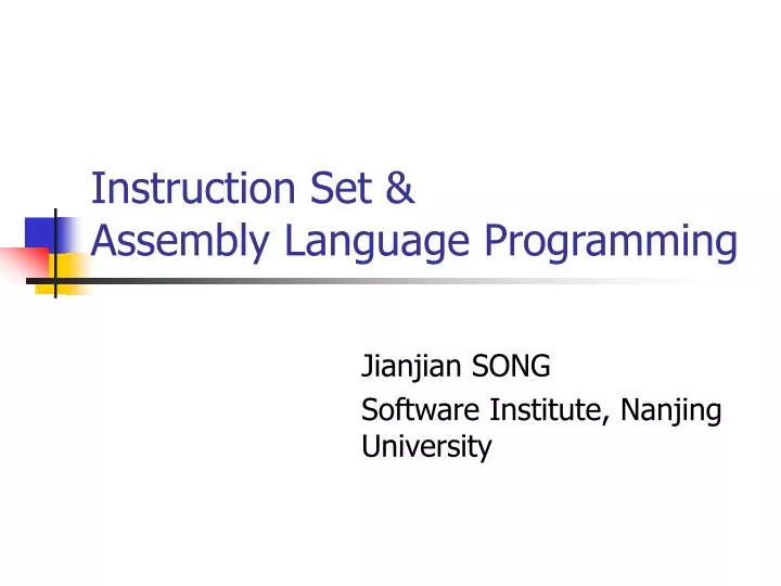 instruction set assembly language programming