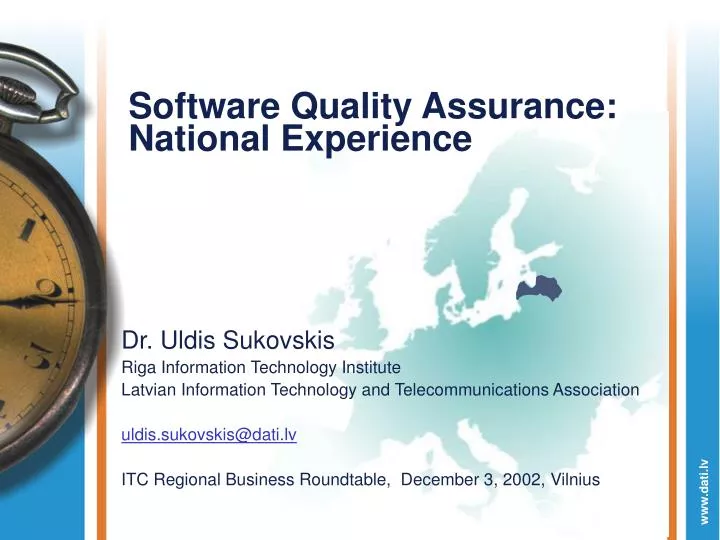 software quality assurance national experience