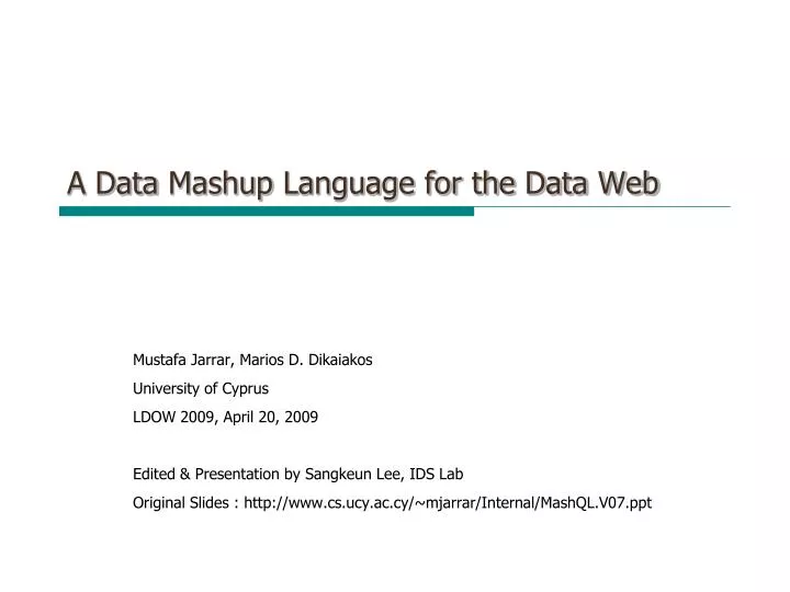 a data mashup language for the data web