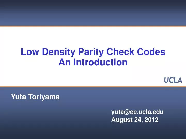 low density parity check codes an introduction