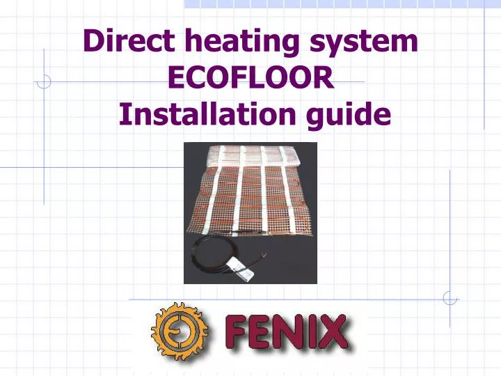 direct heating system ecofloor installation guide