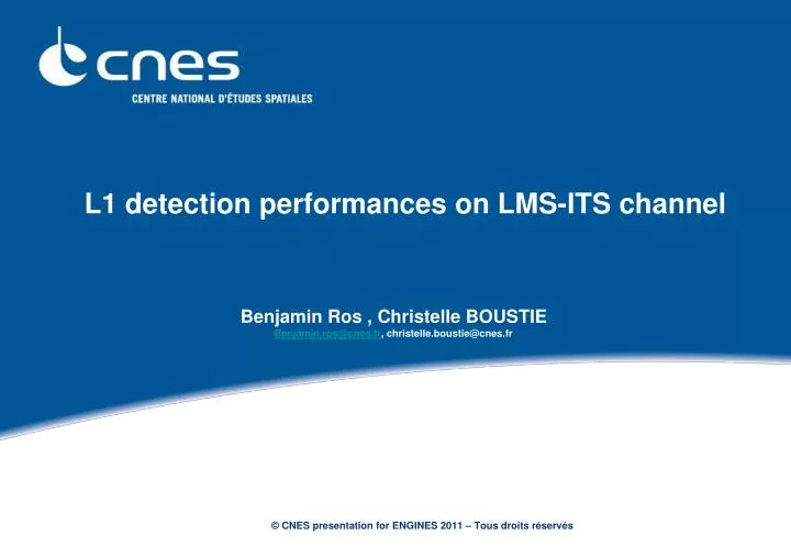 l1 detection performances on lms its channel