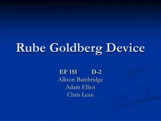 Rube Goldberg Device