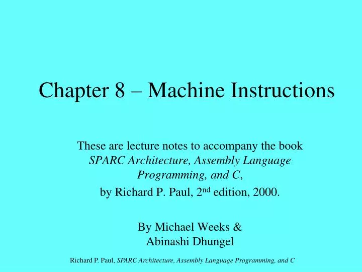 chapter 8 machine instructions