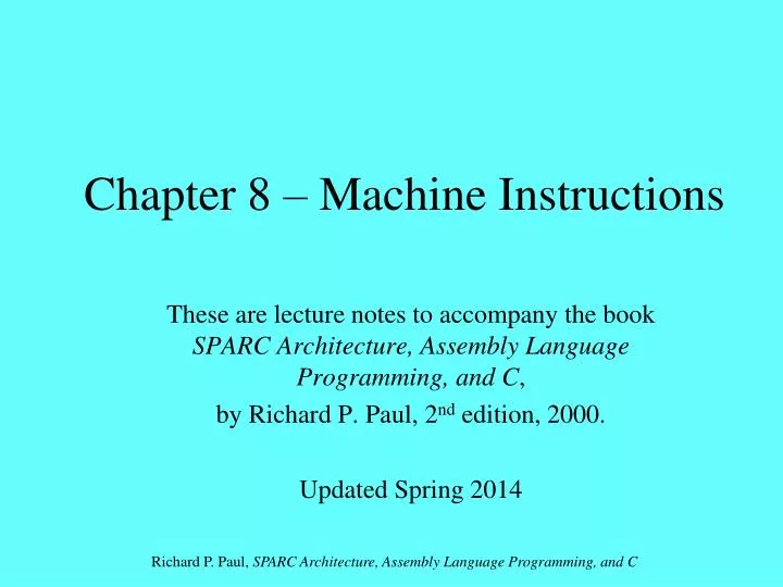 chapter 8 machine instructions