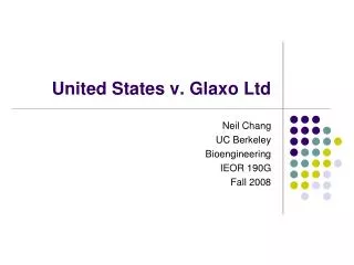 United States v. Glaxo Ltd