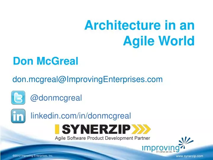 architecture in an agile world