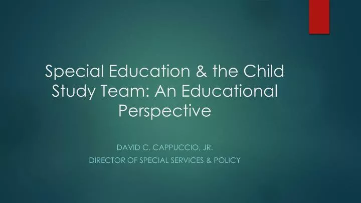 special education the child study team an educational perspective