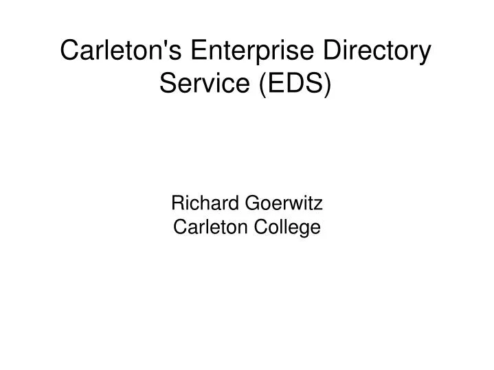 richard goerwitz carleton college