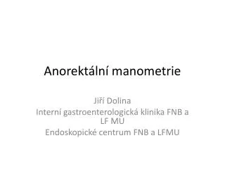 anorekt ln manometrie