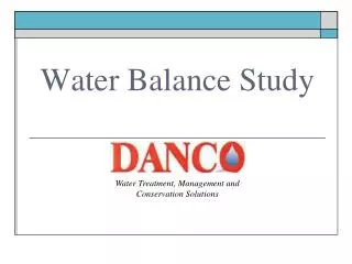 Water Balance Study