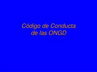 c digo de conducta de las ongd