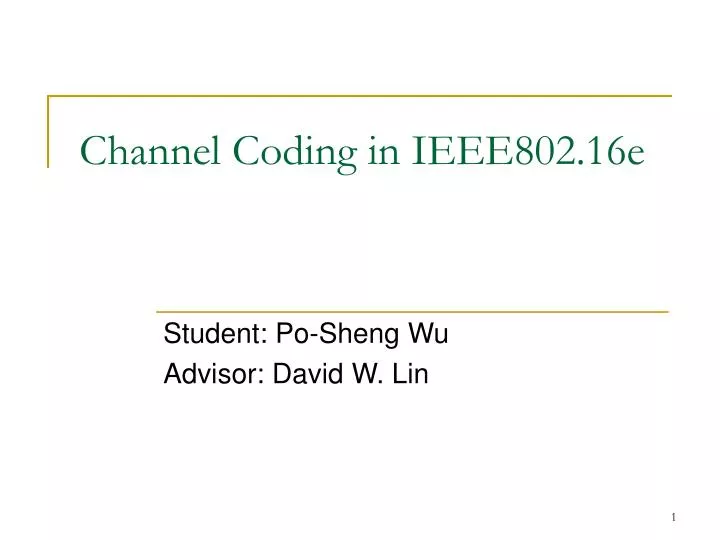 channel coding in ieee802 16e
