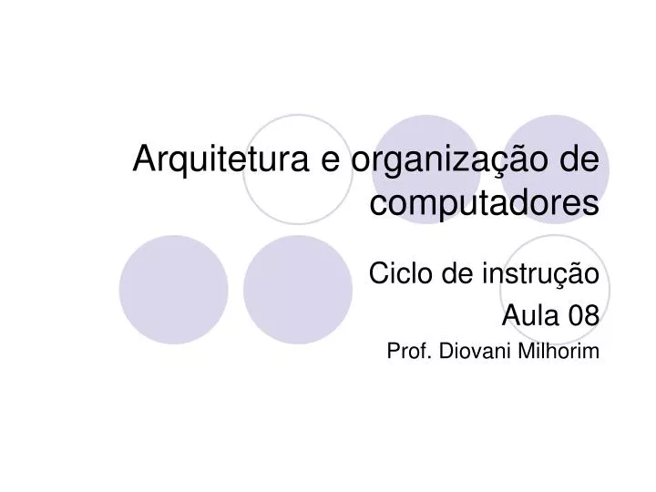 arquitetura e organiza o de computadores