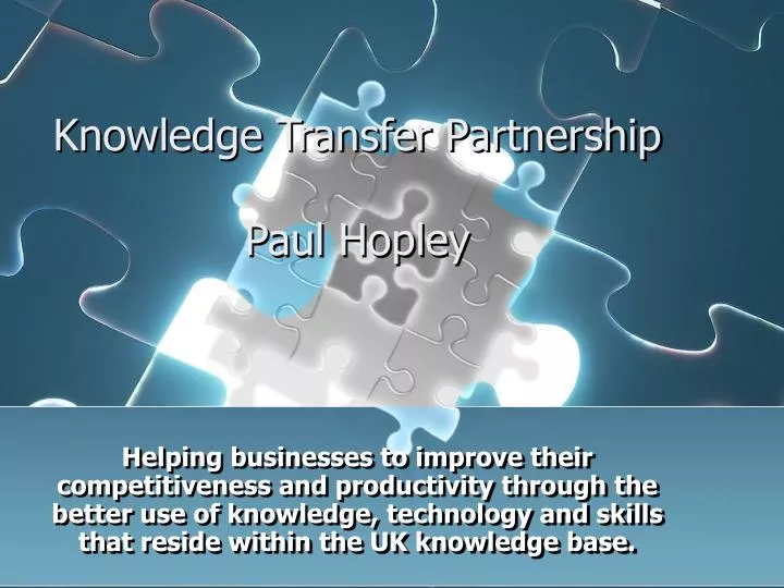 knowledge transfer partnership paul hopley