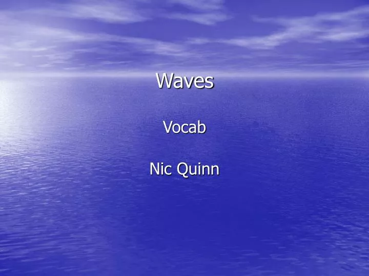 waves vocab
