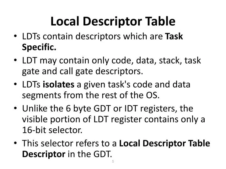 local descriptor table