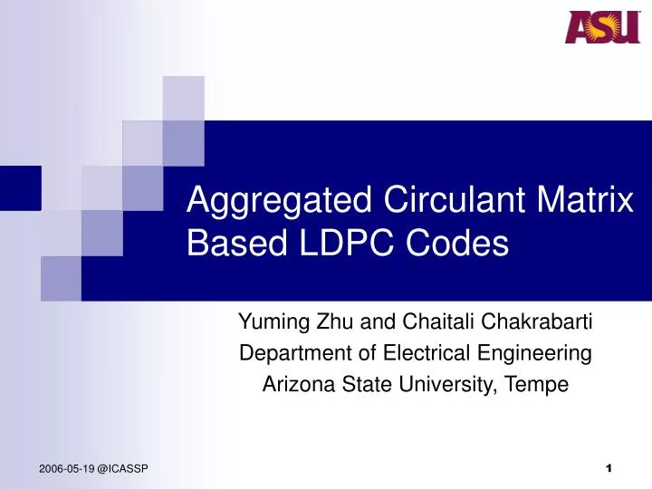aggregated circulant matrix based ldpc codes