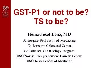 GST-P1 or not to be? TS to be?