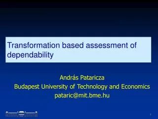 Transformation based assessment of dependability