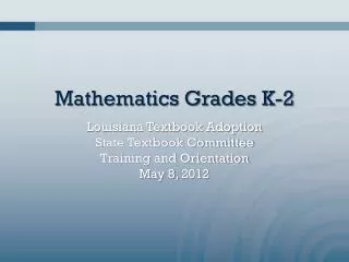 Mathematics Grades K-2