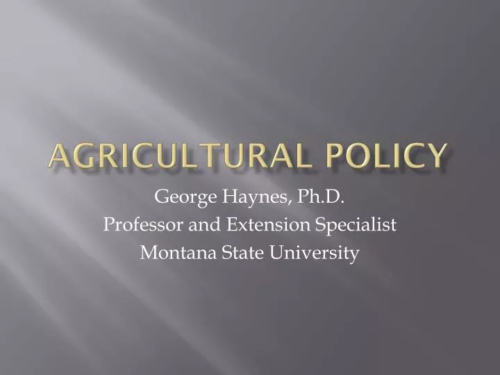agricultural policy