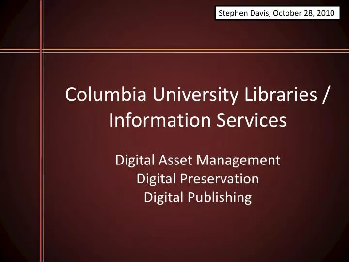 columbia university libraries information services
