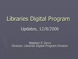 Libraries Digital Program