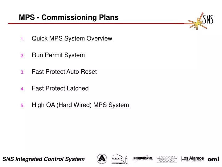 mps commissioning plans