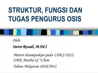 struktur fungsi dan tugas pengurus osis