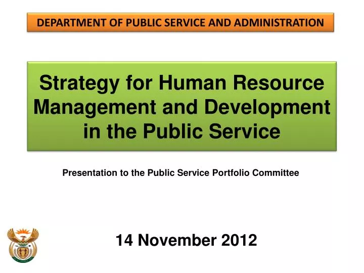 strategy for human resource management and development in the public service
