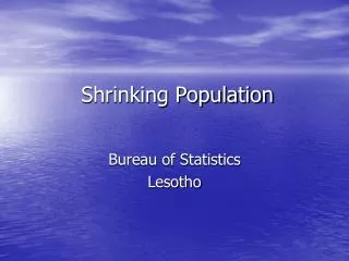 Shrinking Population