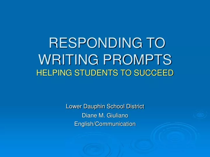 responding to writing prompts helping students to succeed