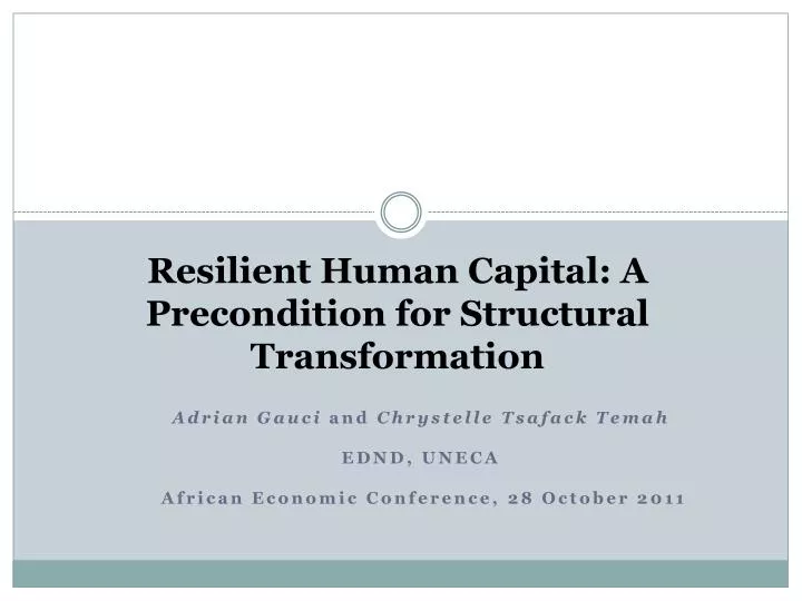 resilient human capital a precondition for structural transformation