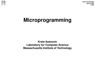 Microprogramming