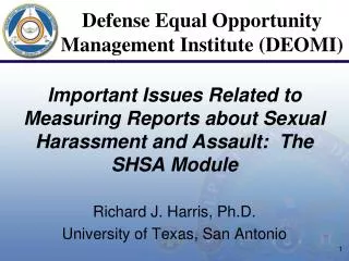 Richard J. Harris, Ph.D. University of Texas, San Antonio