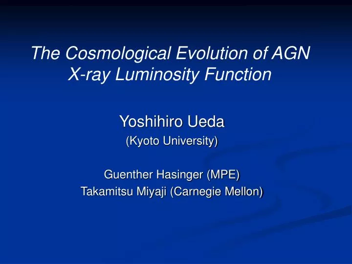 the cosmological evolution of agn x ray luminosity function