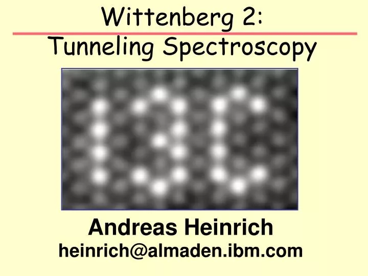 wittenberg 2 tunneling spectroscopy