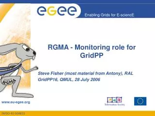 RGMA - Monitoring role for GridPP