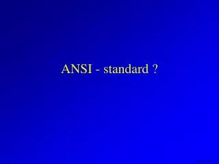ansi standard