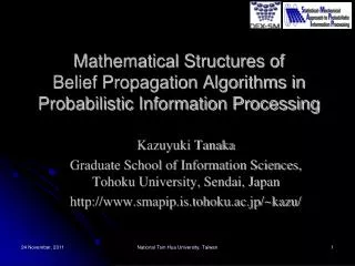 Mathematical Structures of Belief Propagation Algorithms in Probabilistic Information Processing