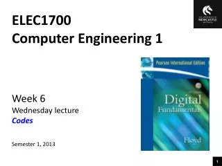 ELEC1700 Computer Engineering 1 Week 6 Wednesday lecture Codes Semester 1, 2013