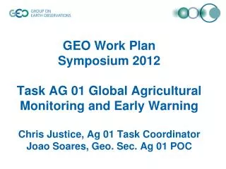 Scope of Task AG-01 (from 12-15 Workplan rev2 )